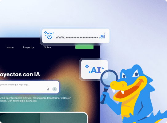 Ilustración de dominio .AI con inteligencia artificial
